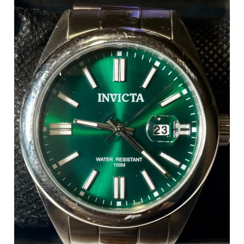 STUNNING INVICTA PRO DIVER GREEN DIAL – FRESH BATTERY!